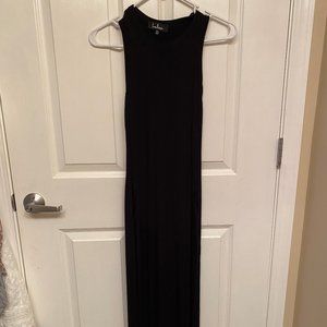 Shield and Sword Black Sleeveless Maxi Dress